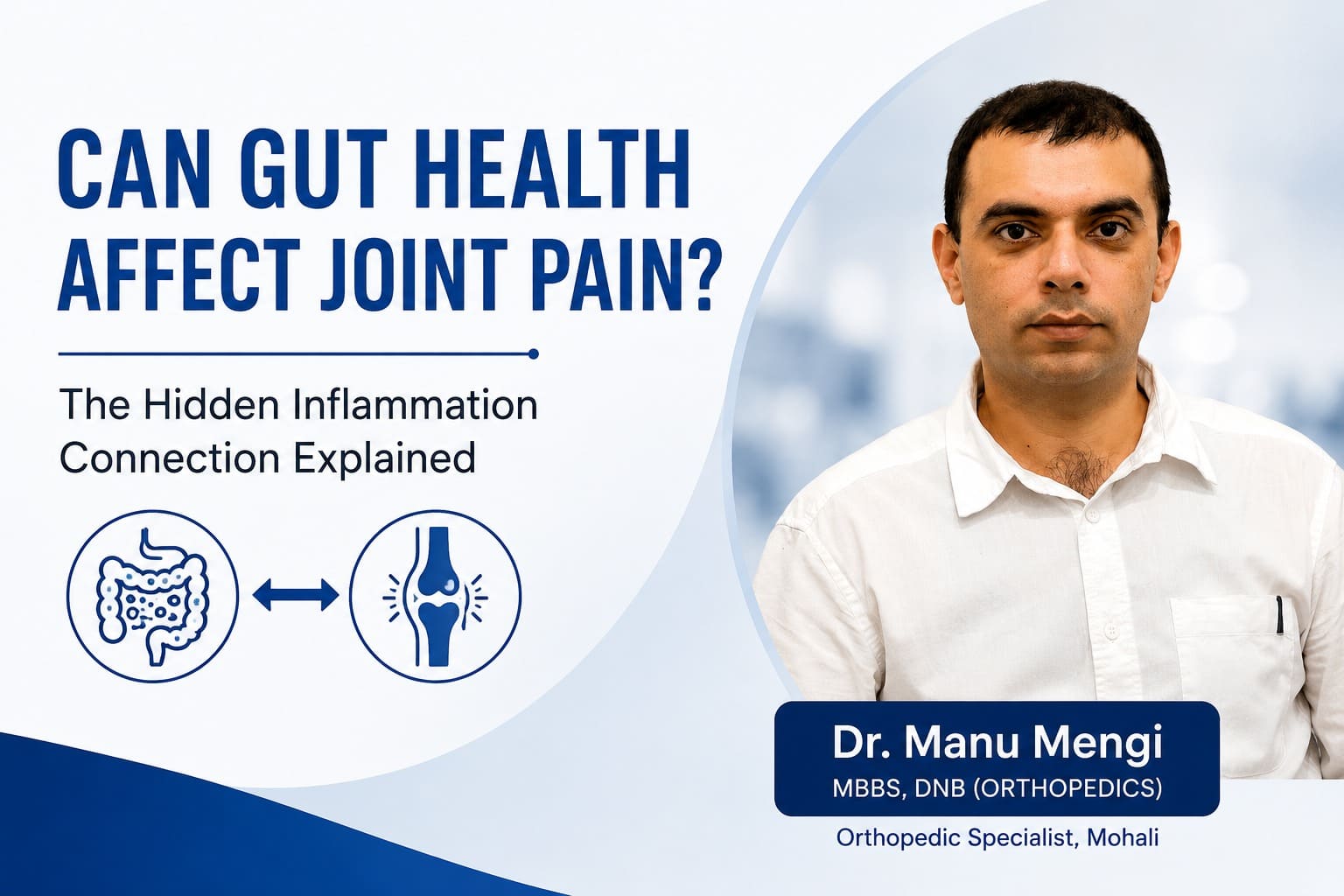 Gut Health and Joint Pain Connection Explained by Dr Manu Mengi Orthopedic Specialist Mohali