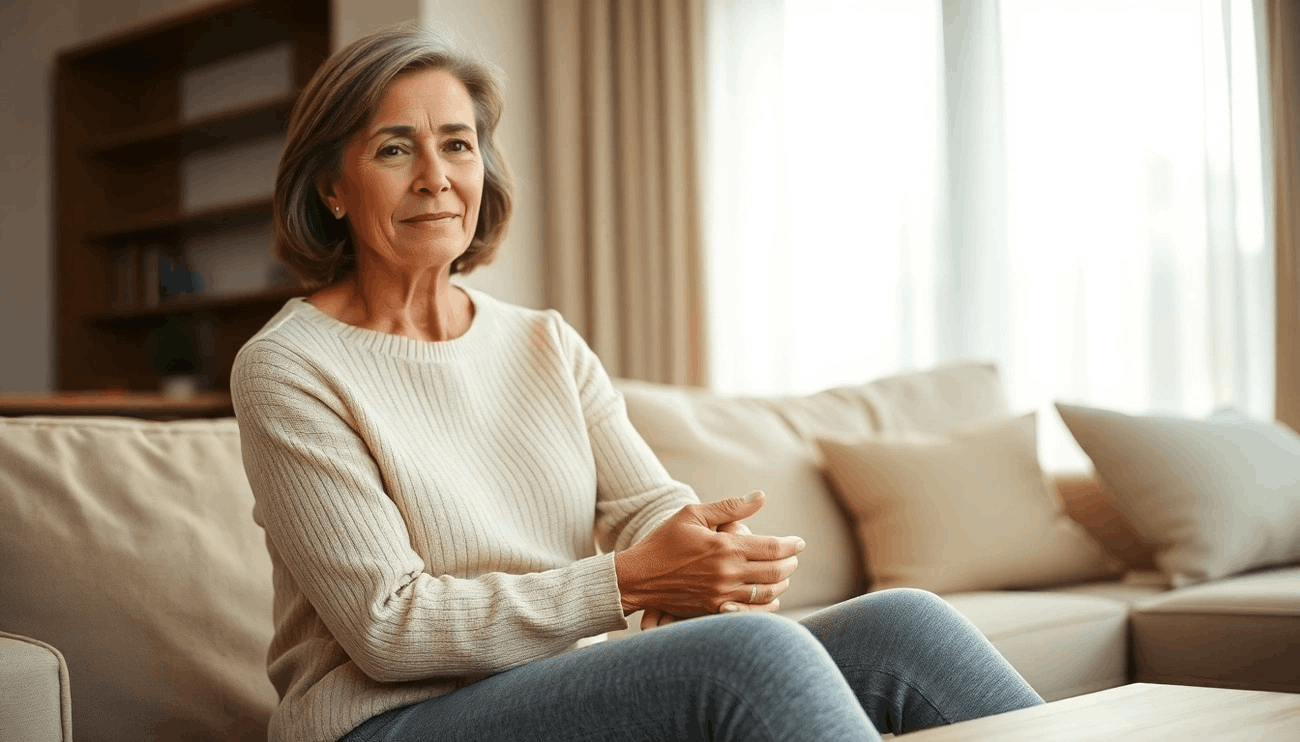 Woman experiencing knee and joint pain after 40 due to hormonal changes during perimenopause and menopause explained by Dr. Manu Mengi, Orthopedic Doctor in Mohali.